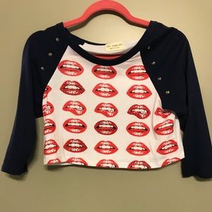 Cropped with studs and small red gems